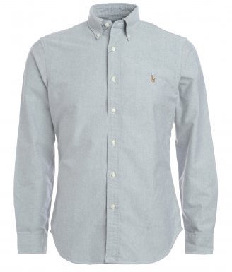 Ralph Lauren Grey Long Sleeve Slim Fit Oxford Shirt