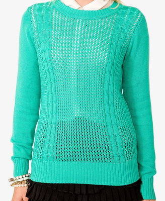 Forever 21 Ribbed Cable Knit Sweater