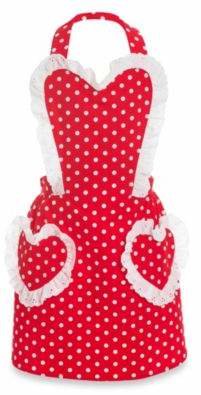 Carolyn's Kitchen Sweetheart Retro Childrens Apron in Cherry Red