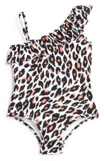 Milly Minis Toddler's & Little Girl's Two-Piece Cheetah Ruffle-Shoulder Swimsuit