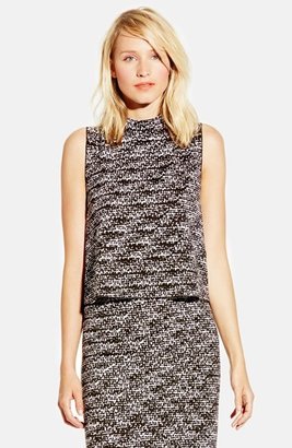 Vince Camuto 'Graphic Filter' Mock Neck Sleeveless Shell