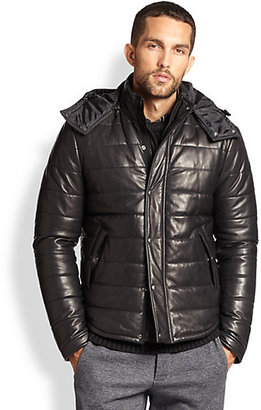 Vince Quilted Leather Puffer Jacket