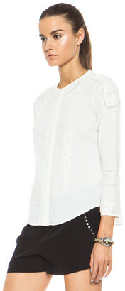 Pam & Gela Bracelet Cotton Sleeve Top in Cream