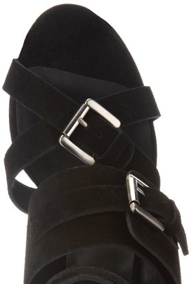 Surface to Air Black Suede Buckled Duarte Wedges