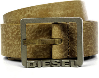 Diesel Biflav Moss Green Distressed Leather Belt