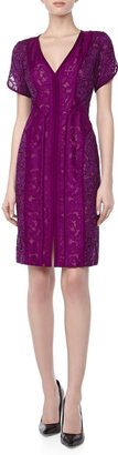 J. Mendel Lace Dress with Organza Overlay, Viola