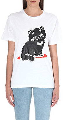 Ashley Williams Cat cotton-jersey t-shirt