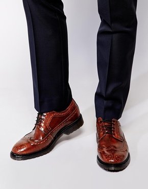 ASOS Brogue Shoes in Leather - tanleather