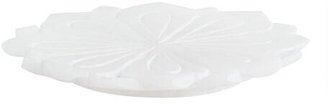 Round White Alabaster Lotus Soap Dish