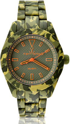 Toy Watch Velvety Camo Silicone Watch, Olive Green