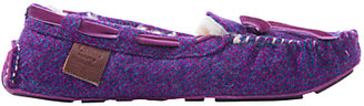 Bedroom Athletics Victoria Harris Tweed Moccasin Slippers, Pink