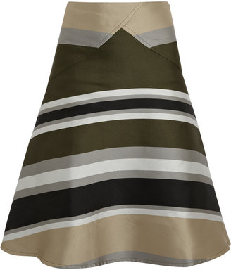 Ostwald Helgason Striped flared twill skirt