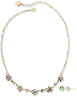 Liz Claiborne Flower Necklace & Stud Earrings Boxed Set