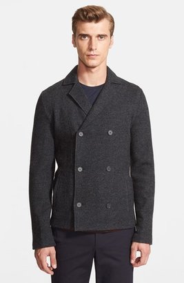 Z Zegna 2264 Z Zegna Double Breasted Boiled Wool Sweater Jacket