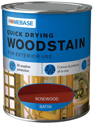 Homebase Quick Drying Woodstain Rosewood - 750ml