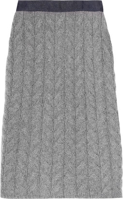 Black Fleece Cable-knit wool skirt