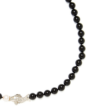 Tiffany & Co. Pearl & Black Onyx Fish Necklace