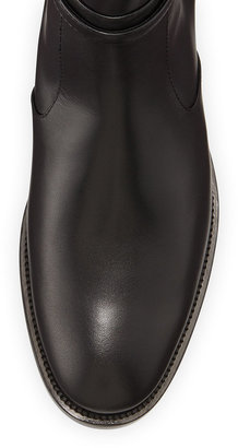 Balenciaga Ankle-Strap Flat Ankle Boot, Black