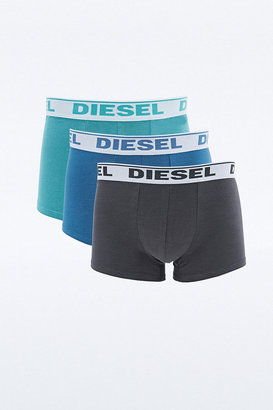 Diesel Stretch Trunk Briefs 3-Pack in Grey, Blue and Turquoise