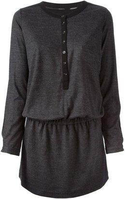 Burberry button fastening elasticated waist sweatshirt dress