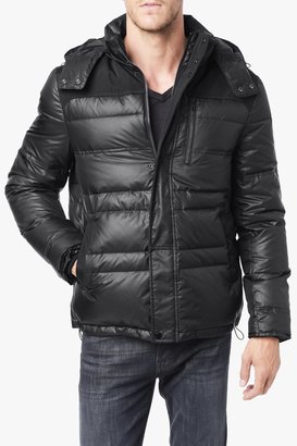 7 For All Mankind Mix Media Down Jacket In Black