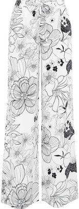 Raoul Floral-print silk crepe de chine wide-leg pants