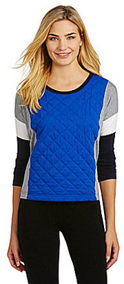 Vince Camuto Colorblocked Quilted Sweater