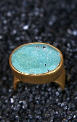 Soixante Neuf Gold Turquoise Color Ring