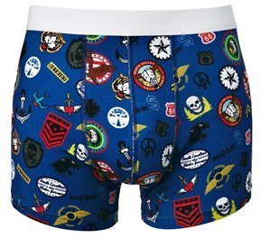 ASOS Trunks with Badge Print - Blue