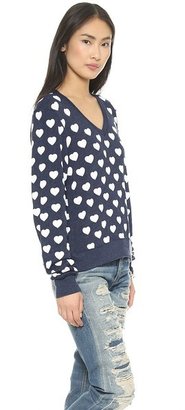 Wildfox Couture Little Hearts Baggy Beach Sweatshirt