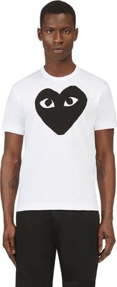 Comme des Garcons Play White Heart Print Logo T-Shirt