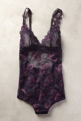 Eberjey Roselace Bodysuit Dark Purple M Intimates