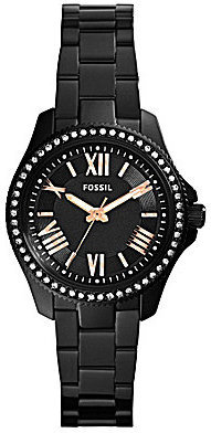 Fossil Petite Cecile 3 Hand Glitz Shiny Stainless Steel Watch