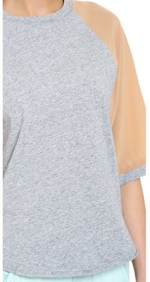 3.1 Phillip Lim Contrast Sleeve Baseball Shirt