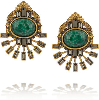 Elizabeth Cole Gold-plated, crystal and cabochon earrings