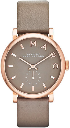 Marc by Marc Jacobs Watch, Women's Baker Gray Textured Leather Strap 37mm MBM1266 - First @ Macy's!