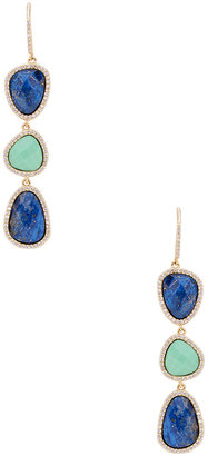 Lapis & Turquoise Triple Drop Earrings