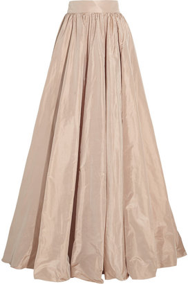 Jenny Packham Pleated silk-taffeta maxi skirt