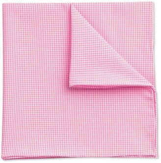 Charles Tyrwhitt Pink cotton fine gingham classic pocket square