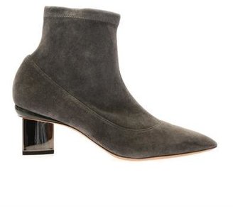 Nicholas Kirkwood Suede metallic-heel boots