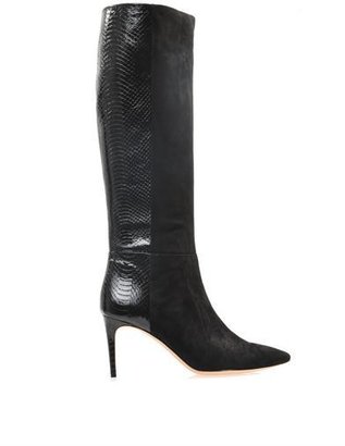 Alexandre Birman Suede and watersnake knee boots