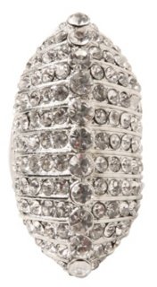 Silver Rhinestone Diamond Shield Ring