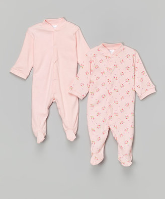 Sweet & Soft Pink Floral Footie Set - Infant