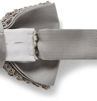 Lanvin Knitted Silk Bow Tie