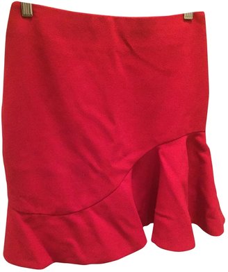 Alexander McQueen Red Wool Skirt