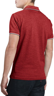Moncler Short-Sleeve Tipped Logo Polo, Red
