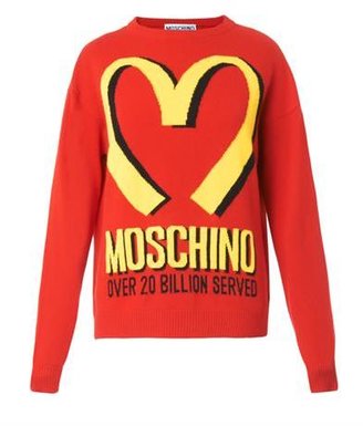 Moschino Logo-print wool cashmere-blend sweater
