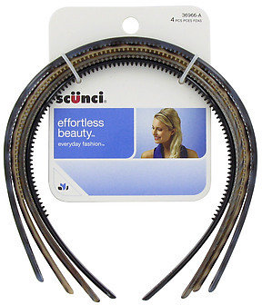 Scunci 4pk Thin Plastic Headbands