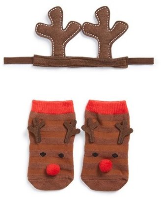 Mud Pie Reindeer Socks & Headband (Baby)