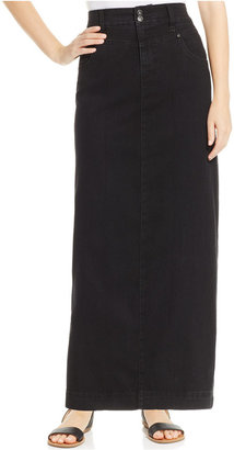 Style & Co. Denim Maxi Skirt, Soft Coal Wash